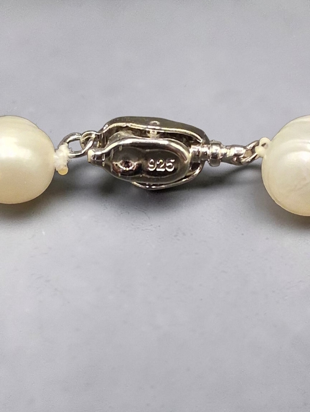 9.5-10.5MM Pearl Necklace & 17MM Removable Baroque Pearl Enhancer-Sterling Clasp - Picture 5 of 6